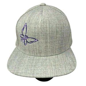 Yupoong Snapback The Classics Embroidered Butterfly Breast Cancer Ribbon Grey